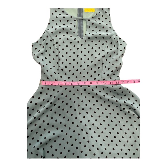 DEE ELLE Green Black POLKADOT Skater DRESS Small - Picture 2 of 5